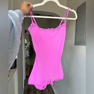 Skims Fits Everybody Lace Onesie - Neon Orchid size Medium